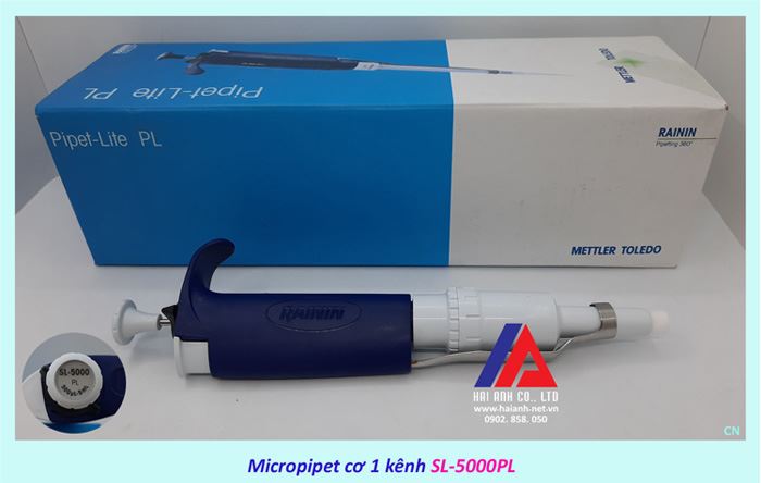 Micropipet cơ 1 kênh Mettler Toledo RAININ SL-5000PL Micropipet cơ 1 kênh Mettler Toledo RAININ SL-5000PL